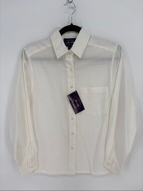 🗯️ nwt Allen Solly vintage  cotton Creamy white Button-Down Blouse